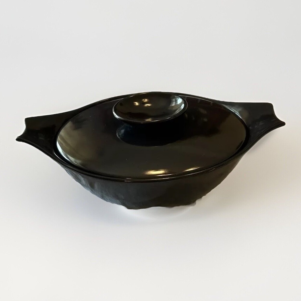 Unbranded Casserole Dish Unisex OS Black Mid Century Modern Melamine Lidded Bowl
